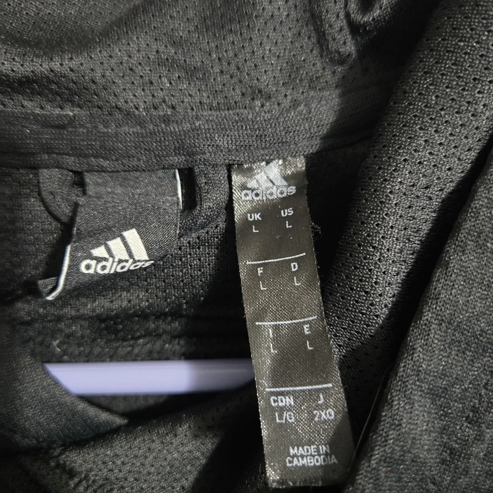 Adidas Men's Black Hoodie with White Logo